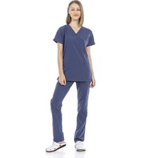 Çatı Medikal Ultralycra Basic - Doktor Hemşire Forma Takımı Unisex Fırtına Mavi