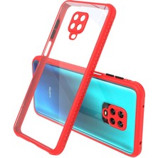 Kzy Xiaomi Redmi Note 9 Pro Kılıf Kamera ve Köşe Korumalı Aircolor Kapak - Kırmızı
