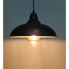 Riolight  Retro,vintage,rustik  1xe27 duylu Siyah Tekli Metal Sarkıt avize Çap: 25CM