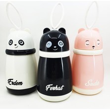 Hediye Kesesi Kişiye Özel Cam Şişe Panda Matara 380 ml