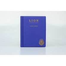 Lion Marka Madeni Para Cep Albümü 10 Sayfa 120 Cepli Mavi