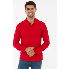 Pierre Cardin Erkek Kırmızı Slim Fit Basic Sweatshirt 50247253-VR030