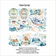 Sticker Ekspres Benim Dünyam Uçak Helikopter Balon Çocuk Odası Duvar Sticker Seti