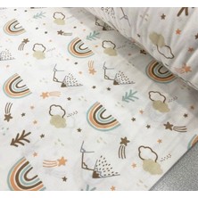 Bebek Özel Sevimli Gökkuşağı Dağlar Poplin Kumaş En 240 cm