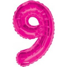 Parti Sürprizi Pembe Renk 9 Rakam Folyo Balon 100 cm