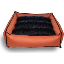 Nerotex Yıkanabilir Turuncu Köpek Kedi Minderi ve Yatağı Büyük Irklar Için Fermuarlı 90X100 cm