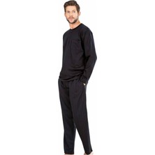 Pierre Cardin  5477 Uzun Kollu Pamuklu Erkek Pijama Takımı-Lacivert