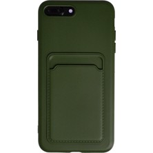Nevarium iPhone 7 Plus Kılıf Kartvizitli Silikon Kelvin - Koyu Yeşil