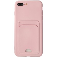 Nevarium iPhone 7 Plus Kılıf Kartvizitli Silikon Kelvin - Pembe