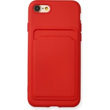 Nevarium iPhone 8 Kılıf Kartvizitli Silikon Kelvin - Kırmızı