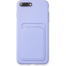 Nevarium iPhone 8 Plus Kılıf Kartvizitli Silikon Kelvin - Lila