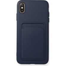 Nevarium iPhone Xs Max Kılıf Kartvizitli Silikon Kelvin - Lacivert
