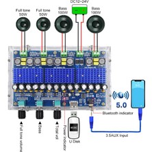 Emay Center TPA3116D2 Bluetooth Amplifikatör Ses 2X50W + 2X100W Subwoofer  12-24V  XH-A310