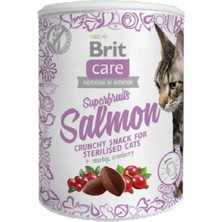 Brit Care Snack Superfruits Somonlu Tahılsız Tahılsız Kısırlaştırılmış Kedi Ödül Maması 100 gr