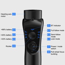 ZSZH S5B Yükseltme Cep Telefonu Sabitleyici Üç Eksenli Anti-Shake Handheld Gimbal - Siyah