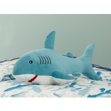 Shiva Gift&More Mini Shark Polyester Dekoratif Yastık 28X48 cm Mavi