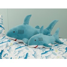 Shiva Gift&More Mini Shark Polyester Dekoratif Yastık 28X48 cm Mavi