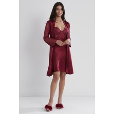 Pierre Cardin 4025 2lı Saten Gecelik Sabahlık Takımı