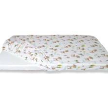 Bebek Özel %100 Pamuklu Bebek ve Çocuk Lastikli Çarşaf Karaca Desen 40 x 80 cm