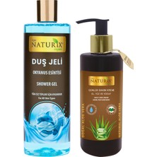 Naturix 2'li Okyanus Esintisi Duş Jeli 400 ml Ocean Duş Jeli + 250 ml Aloe Vera El Yüz Vücut Nemlendiricisi