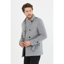 Mero Life Erkek Kemerli Kaşe Kaban Trenç Model