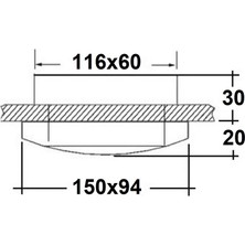 SEAWORLD Gömme Lamba Oval Metalik, 20W, 116X60MM