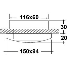 SEAWORLD Gömme Lamba Oval Mat Metal, 20W, 116X60MM