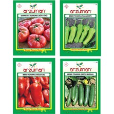 Köy Tipi Domates - Mazamort Biberi - Salatalık Beith Alpha - Yağlık 28 Biber 4'lü Tohum Seti