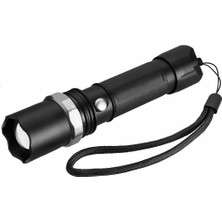 Gold Silver  KP-110 Tüfek ve Bisiklet Aparatlı Ayarlanabilir Şarjlı El Feneri Swat Multifunction Flashlight