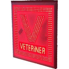 V Harfi Veteriner Tabelası 3D Çift Taraflı LED Pano Işıklı Tabela