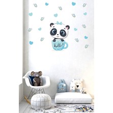 BK Decor Fincan Içindeki Sevimli Panda Çocuk Odası Duvar Sticker