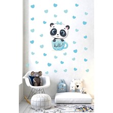 BK Decor Fincan Içindeki Sevimli Panda Çocuk Odası Duvar Sticker