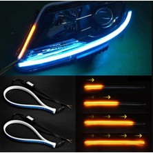 TeknoClub Far Üstü Kayar LED Açılış Animasyonlu - 45CM+45CM - Mavi