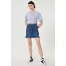 Lee Kadın Koyu Mavi Regular Fit Denim Kot Etek