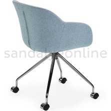 Sandalye Online Shell Oc Pad Döşemeli Çalışma Sandalyesi Mavi