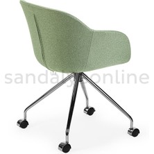 Sandalye Online Shell Oc Pad Döşemeli Çalışma Sandalyesi Yeşil