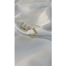 Blau Accesories Gold Dallı Gül Küpe