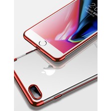 Ceppare iPhone 6 / 6s Kılıf Köşeleri Lazer Boyalı Şeffaf Silikon Mavi