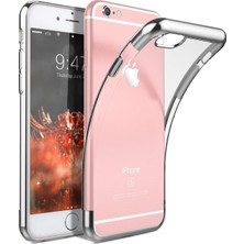 Ceppare iPhone 6 / 6s Kılıf Köşeleri Lazer Boyalı Şeffaf Silikon Gri