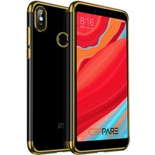 Ceppare Xiaomi Redmi Note 5 Pro Kılıf Köşeleri Lazer Boyalı Şeffaf Silikon Gold