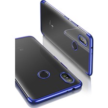 Ceppare Xiaomi Mi 8 Se Kılıf Köşeleri Lazer Boyalı Şeffaf Silikon Mavi