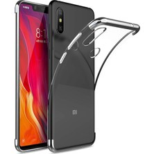 Ceppare Xiaomi Mi 8 Se Kılıf Köşeleri Lazer Boyalı Şeffaf Silikon Gri