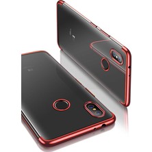 Ceppare Xiaomi Mi 8 Se Kılıf Köşeleri Lazer Boyalı Şeffaf Silikon Kırmızı