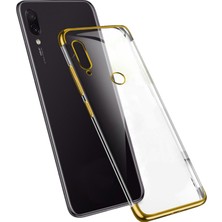 Ceppare Huawei Honor Play Kılıf Köşeleri Lazer Boyalı Şeffaf Silikon Gold