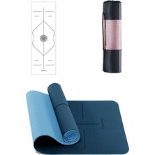 Gymo Hizalamalı 6mm Tpe Yoga Matı Pilates Minderi Mavi