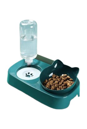 Technosmart Kedi Köpek Mama ve Su Kabı Kaseli Otomatik Su Sebili Büyük Boy Depolama