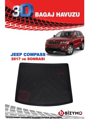 Jeep Compass 2017 ve Sonrası 3D Bagaj Havuzu Bizymo