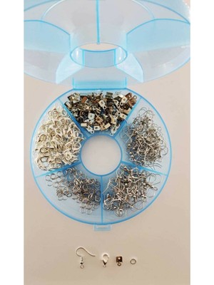 yiğit aksesuar 400 Parça Takı Yapım Malzeme Seti / Papağan Kapama Küpe Kancası Bağlantı Halkası