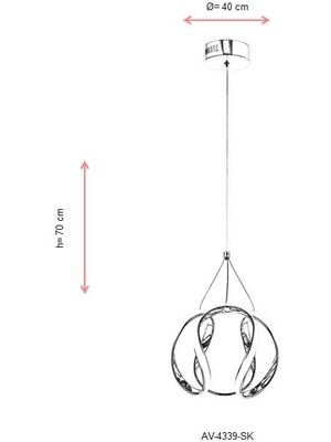 AVONNI AV-60335-SK Sarı Kaplama Modern Avize LED Metal Silikon 40cm