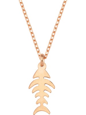 Altın Sepeti Altınsepeti Rose Gümüş Balık Kılçık Kolye